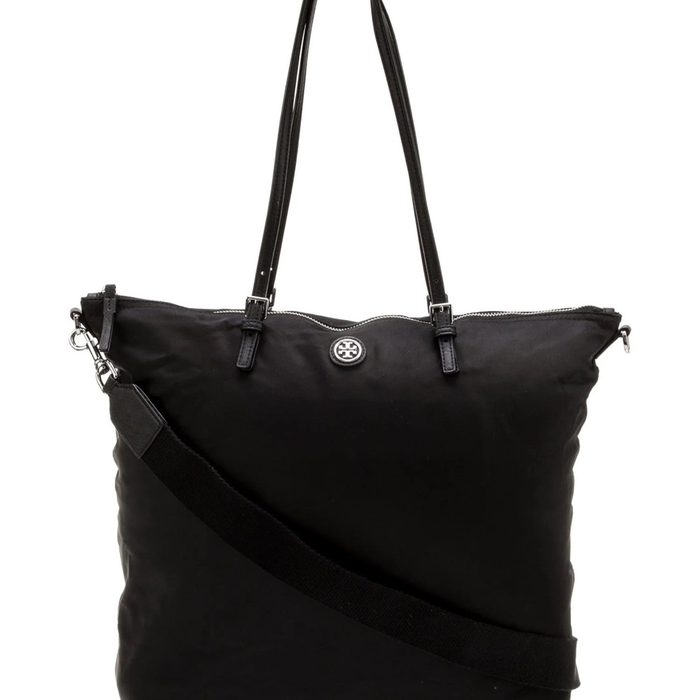 Tory Burch Virginia Recycled Nylon Zip Top Shoulder Tote Bag  excellent cond